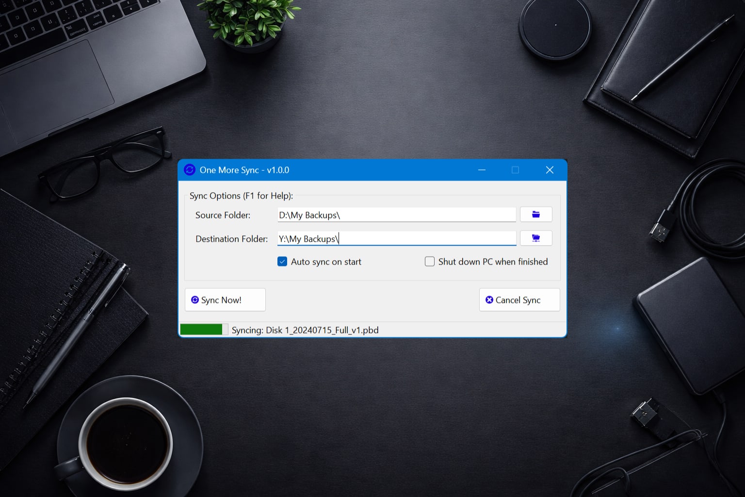 One More Sync on a Windows desktop